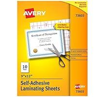 Algopix Similar Product 5 - Avery Clear Laminating Sheets 9 x