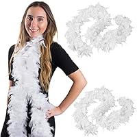 Algopix Similar Product 11 - Feather Boas  2 Pack  White Marabou