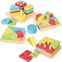 Algopix Similar Product 2 - JOYIN Toy 4 in 1 Wooden Educational