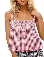 Algopix Similar Product 3 - Women Y2k Gingham Crop Tops Sleeveless