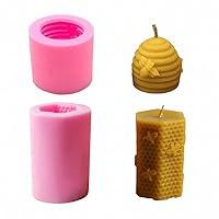 Algopix Similar Product 7 - Fewo 2 Pack 3D Bee Honeycomb Candle