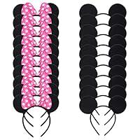 Algopix Similar Product 18 - 20 Pack Mouse Ears Solid Black and Pink