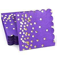 Algopix Similar Product 11 - 100 Pcs Scalloped Purple Napkins