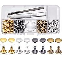 Algopix Similar Product 1 - BBTO 100 Set Leather Rivets Double Cap