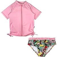 Algopix Similar Product 4 - SwimZip Girl Short Sleeve Rash Guard