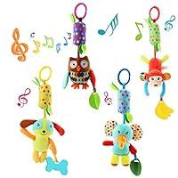 Algopix Similar Product 5 - Joyshare 4 PCS Baby Soft Hanging Rattle