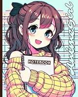 Algopix Similar Product 13 - Anime Girl Notebook College Ruled 8x10