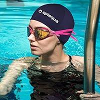 Algopix Similar Product 10 - Splaqua Navy Swim Cap Comfort Stretch