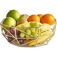 Algopix Similar Product 8 - VonShef Gold Geo Fruit Bowl  Stainless