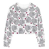 Algopix Similar Product 7 - Viewamoon Grey Cat Short Tops for Girl