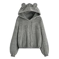 Algopix Similar Product 15 - Cute Teddy Bear Hoodie Coat for Womens