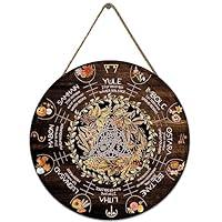 Algopix Similar Product 12 - Wheel Year Wood Sign Sabbats Pagan