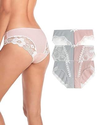 6 Piece Women's Plus Size Panties Underpants Seamless Sexy Comfortable Soft  Panty Briefs (Color : A, Size : Medium)