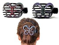 Algopix Similar Product 11 - Butterfly Barrettes Hand Painted Bun