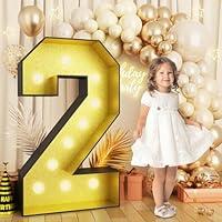 Algopix Similar Product 6 - 4FT Marquee Light Up Numbers 2Glitter