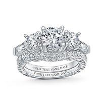 Algopix Similar Product 8 - Personalized Art Deco Style 3CT Round
