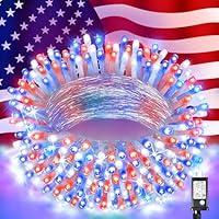 Algopix Similar Product 5 - Red White and Blue String lights 4th