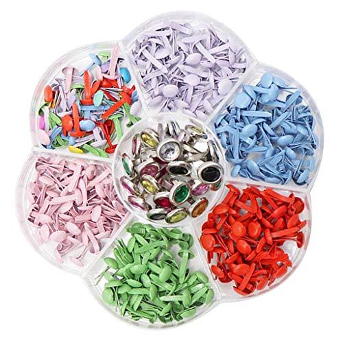 200 Pieces Round Paper Fasteners 8 x 15 mm Metal Plated Round Paper Brads  Fasteners Plated Scrapbooking Brads for Art Crafting School Project  Decorative Scrapbooking DIY Supplies (200PCS Bronze) 200PCS Bronze