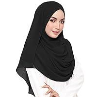Algopix Similar Product 12 - LMVERNA Chiffon Scarf Plain Thick
