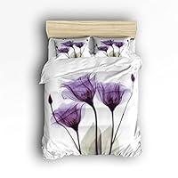 Algopix Similar Product 9 - Libaoge 4 Piece Bed Sheets Set Purple