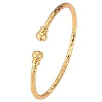Algopix Similar Product 15 - U7 Simple Cuff Bracelet 18K Gold