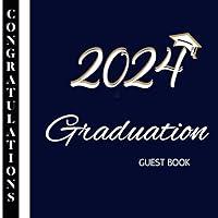 Algopix Similar Product 11 - Graduation Guest Book Navy and White