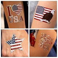 Algopix Similar Product 11 - 24 Patriotic Temporary Tattoos  4th of