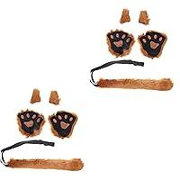 Algopix Similar Product 10 - VALICLUD 2 Sets Faux Animal Ear Tail