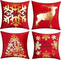 Algopix Similar Product 4 - ONWAY Red Christmas Decorations Gold