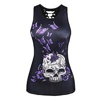 Algopix Similar Product 10 - Winsummer Womens Skull Print Workout