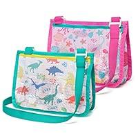Algopix Similar Product 15 - Fcolor Mesh Seashell Bag Kids Beach