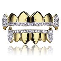 Algopix Similar Product 14 - TOPGRILLZ Gold Hip Hop Teeth Grillz