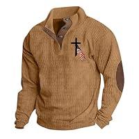 Algopix Similar Product 9 - Button Polo Sweatshirt Mens Corduroy