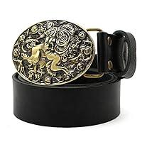 Algopix Similar Product 13 - Leather belt with Leo buckle Lion