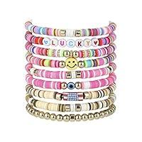 Algopix Similar Product 5 - Cooluckday Preppy Bracelets Heishi