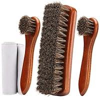 Algopix Similar Product 5 - Unekez 4Piece Horsehair Shoe Brush