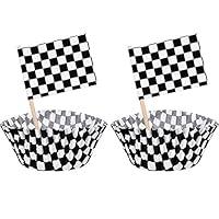 Algopix Similar Product 8 - 100 Pieces Checkered Flag Race Flag