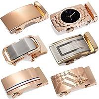 Algopix Similar Product 13 - BarryWang Men Gold Belt Sliding Buckle