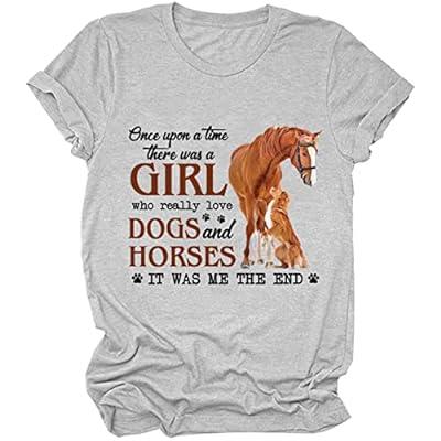 Best Deal for A Girl Who Really Loves Dogs and Horses T-Shirt. Riding