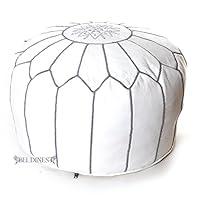Algopix Similar Product 13 - Stuffed Moroccan Ottoman Leather Pouf