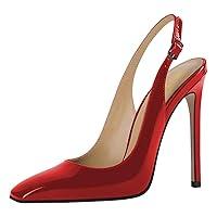 Algopix Similar Product 17 - FOWT Women Square Toe Stiletto Pump