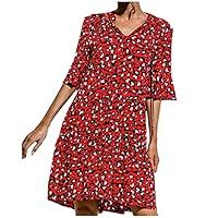 Algopix Similar Product 14 - Qonii Leopard Dress for Women V Neck