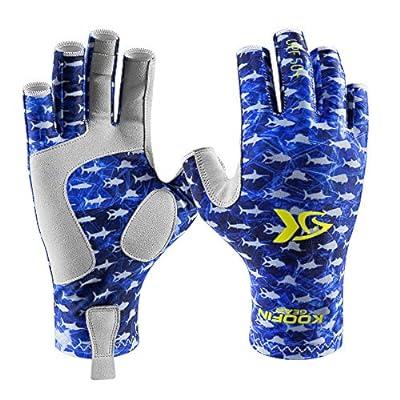 Best Deal for KOOFIN GEAR Fishing Gloves Sun Protection Fingerless Gloves