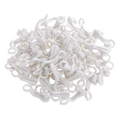 Best Deal for Veemoon 50pcs White Curtains Plastic Hooks for