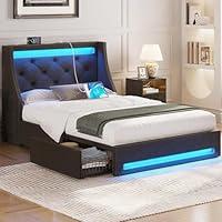 Algopix Similar Product 5 - Rolanstar Twin Bed Frame with LED
