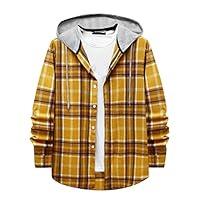 Algopix Similar Product 15 - Plaid Shirt Jacket Men Lightweight