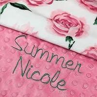 Algopix Similar Product 7 - Pink Rose baby blanket Personalized