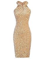 Algopix Similar Product 14 - GRACE KARIN Women Gold Dress Sparkly