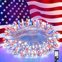 Algopix Similar Product 11 - Red White and Blue String lights 4th