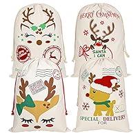 Algopix Similar Product 5 - PIXHOTUL 4 Pack Santa Sacks Cotton